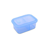 Minimal Silicone Bento Lunch Box - Blue - 700ml - Set of 2-100% food grade pure silicone