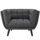 Modway Bestow Upholstered Fabric Armchair - Grey-Elegant Button Tufting