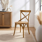 Modway Gear Dining Side Chair - Walnut-Natural Rattan Seat