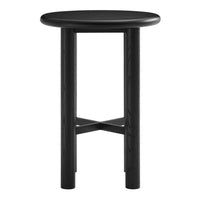 Modway Alvia Round 30" Oak Wood Bar Table - Black-Wood Bar-Height Table