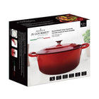 JS Gourmet 6.6 Qt Casserole - Cherry-6.6 Qt capacity