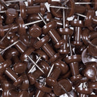 JAM Paper Colourful Push Pins - Chocolate Brown - 100 Pack-Keep your school work, office work, art and visual projects organized with coloured push pins!