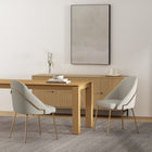 Manhattan Comfort Gracie 24.2" Modern Leatherette Upholstered Dining Chair - Stone and Gold - Set of 2-Frame and Legs Features Choice of Fully Welded Black Steel or Gold Stainless Steel