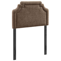 Modway Magnolia Upholstered Fabric Twin Size Headboard - Mocha-Woven Slub Weave Fabric Upholstery