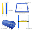 PawHut Dog Outdoor Exercise Training Set with Tunnel, 4 Weave Poles, High Jumper-Bag provided for Portable packaging 