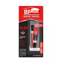 LePage Multipurpose Super Glue Liquid - 2 ml - Clear - 2 Pack-Superior Performance Super glue works faster and holds stronger on more surfaces than ordinary adhesives

