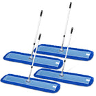 Gritt Commercial All-In-One 60” Microfiber Dust Mop Set with 72" Telescopic Handle - 4 Pack-Includes frame, telescopic handle, and mop head components