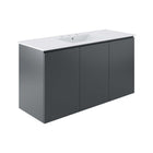 Modway Bryn 48" Wall-Mount Bathroom Vanity - Grey/White-Modern Bathroom Vanity