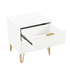 Manhattan Comfort DUMBO 20.07" Modern 2-Drawer Nightstand - White-Perfect for Bedside Storage, Lamps or Display Items