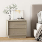 Manhattan Comfort Horizon 21.7" Modern Nightstand - Whitewashed Oak-Includes 2 Push to Open Full Extension Drawers to Fit Bedside Storage Needs
