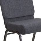Flash Furniture HERCULES Series 21"W Church Chair with Silver Vein Frame - Dark Grey Fabric-4" Thick Seat with 5" Thick Waterfall Edge
