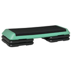 Soozier 43" Adjustable Aerobic Platform Stepper 3 Level with Risers 4” 6” 8” Cardio Fitness Trainer - Black Green-Excellent cardio workout platform for toning, weight losing and body strengthening 