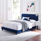 Modway Celine Channel Tufted Performance Velvet King Bed - Navy-Assembly Required