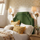 Modway Magnolia Stain-Resistant Performance Velvet Twin Size Headboard - Moss Green/Dark Green-Contrast Piping