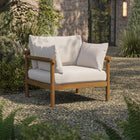 Modway Eleni Outdoor Teak Wood Armchair - Natural Sail-Slatted Seat