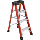 Featherlite 6800 AA Series 4' Industrial Extra Heavy-Duty Fiberglass Stepladder-Nominal Height: 4'