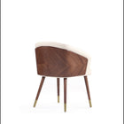 Manhattan Comfort Reeva 23.23" Modern Leatherette Upholstered Dining Chair - Walnut and Cream  - Set of 2-Weight Capacity: 300 lb. Seat Height: 19.5"
