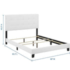 Modway Amira Upholstered Fabric King Bed - White-Upholstered In Polyester Fabric