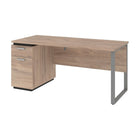Bestar Aquarius Computer Desk - Rustic Brown & Graphite-Computer desk