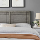 Modway Archie Wood Queen Headboard - Grey-Window Pane Detail