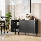 HOMCOM 47.2" L Sideboard Buffet Cabinet with Storage - Black-Two cabinets with three-level adjustable shelves for flexible and ample storage