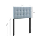 Modway Emily Fabric Upholstered Twin Size Headboard - Sky Blue-Button Tufting