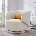 Modway Celestia Boucle Fabric Swivel Chair - Ivory-360º Swivel Base