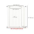PawHut 29"-34" Pet Gate with Door Pressure Fit Dog Gate for Stairs - White-Adjustable width between 29.1" (74 cm) and 34.3" (87 cm), fits different doorways and frames