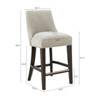Manhattan Comfort Beever 18.9" Modern Chenille Upholstered Counter Stool - Taupe - 3 Pack-Classic Upholstered Seat Design with Maximum Comfort and Functionality