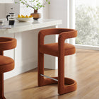 Modway Winslow Performance Velvet Counter Stool - Rust-Stain-Resistant Upholstery