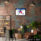 Alexis Lafreniere New York Rangers Shooting - Framed Canvas - 31" x 22"-Officially licensed by the NHL and NHLPA