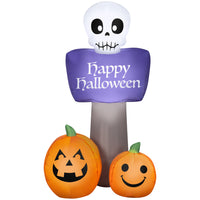GEMMY Airblown Inflatable Happy Halloween Sign - 54"-Lights up with bright, energy-efficient LED light