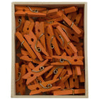 JAM Paper Wood Clip Clothes Pins - Small - 7/8" - Orange - 50 Pack-Quantity: 50/pack