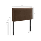 Modway Camille Upholstered Linen Blend Twin Size Headboard - Cocoa-Removable Slipcover
