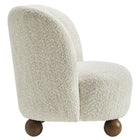Modway Monroe Boucle Fabric Accent Chair - Pearl Walnut-Sinuous Spring Support