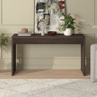 Hudson&Canal Lawrence 55"W Console Table - Alder Brown-Clean with a soft, dry cloth and no harsh chemicals or abrasive cleaning materials
