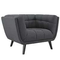 Modway Bestow Upholstered Fabric Armchair - Grey-Chic Luxe Modern Armchair