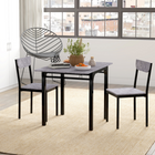 HOMCOM 3-Piece Drop Leaf Dining Set with Folding Table - Light Grey-A dining table with curved edges makes a good impression in your room