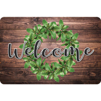Ashley Productions The Original Fun Mat Welcome Mat - 15.5" x 23.5" - Green Wreath Welcome-Measurement & Design: The Green Wreath Welcome Mat measures 15.5" x 23.5".