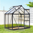 Outsunny Polycarbonate Greenhouse - 6' x 4' x 6.6' - Grey- An aluminium frame that's tough on water
 
