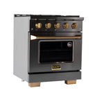 Kucht 30" KEG Series Pro Style Gas Range - Gemstone -Full Titanium Stainless Steel range with professional Gold handle will help you create the ultimate cooking experience