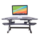 Rocelco 46" Corner Adjustable Desk Riser w/4AC+2USB - 1 USB-C - Black-Cable management included. 