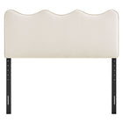 Modway Athena Stain-Resistant Performance Velvet Full Size Headboard - Alabaster-Seven Adjustable Mounting Positions