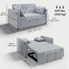HOMCOM Pull Out Sleeper Sofa Bed with USB Charging and Adjustable Backrest - Light Grey-USB-A and USB-C ports keep devices charged conveniently