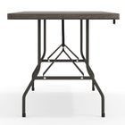Flash Furniture 30"W x 72"L Bi-Fold Brown Wood Grain Plastic Folding Table with Carrying Handle-220 lb. Static Load Capacity