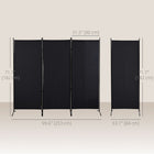 HOMCOM 3 Panel Double Hinged Freestanding Room Divider for Home Office - Black-Simply assembly required