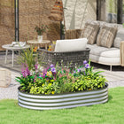 Outsunny Raised Garden Bed - 60" L x 36" W x 12" H - Silver-Metal plant stake supports plant growth, stabilizing taller species 