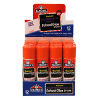 Elmer's Washable School Glue Stick - Disappearing Purple - 0.77 oz - 12 Pack-Bonds to paper, cardboard, foam board, display board, and more