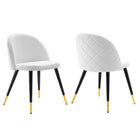 Modway Cordial Dining Chairs - White - 2 Pack-Retro Modern Dining Side Chairs