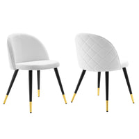 Modway Cordial Dining Chairs - White - 2 Pack-Retro Modern Dining Side Chairs